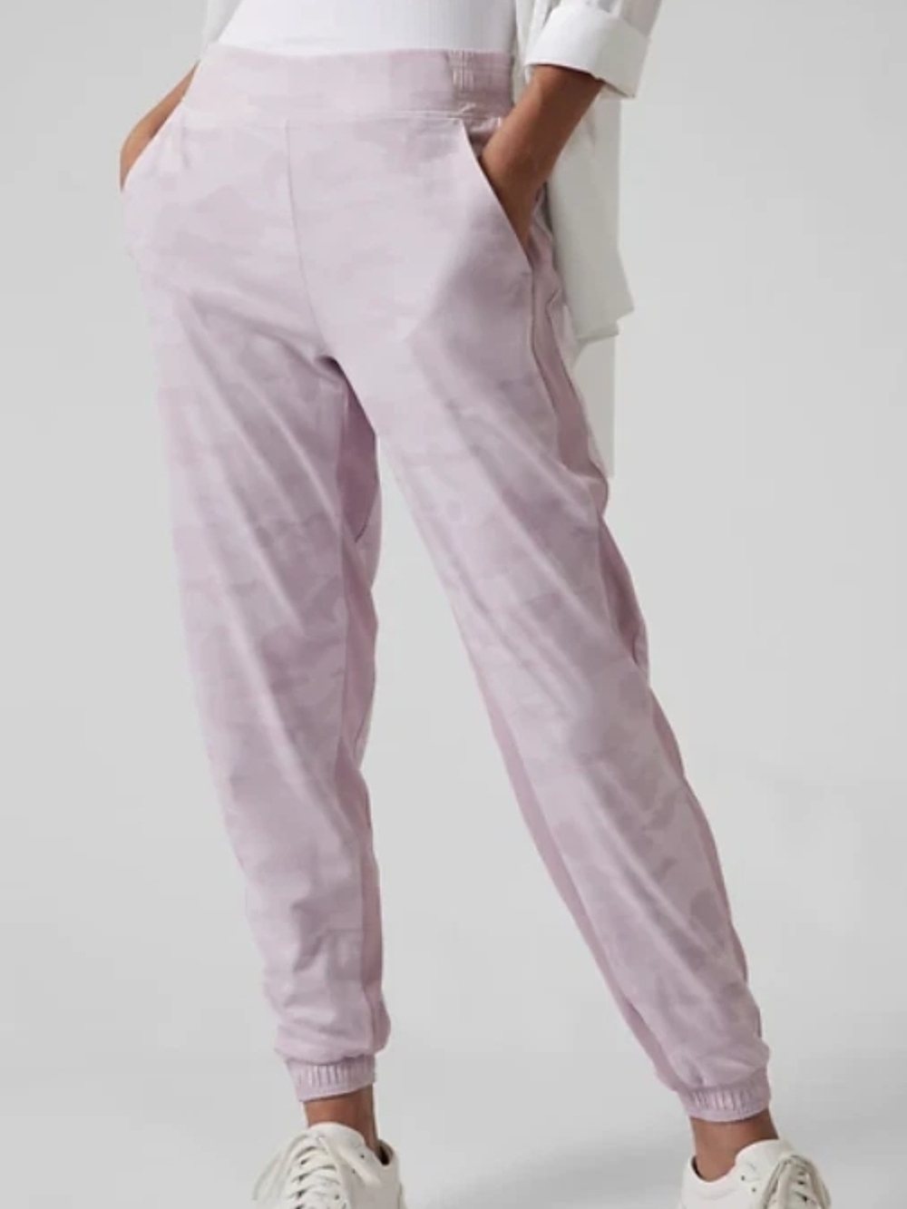 Athleta Brooklyn Lined Camo Joggers Pastel Lavender Womens 12T Camo Print